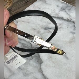 NWT BARNEY’S NEW YORK skinny black leather belt